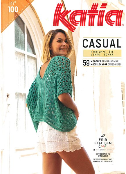 Katia Casual No. 100 2019 Wolplein.nl Trui Heren Lente Zomer modellen & patronen | Katia