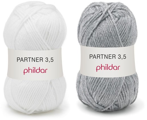 Partner 3.5 bicolore babytrui breipakket 2 Geboorte Partner 3.5 Kindertrui Breipatroon Wolplein.nl
