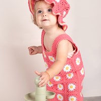 granny sqaure kinderjurkje wolplein roze voorkant 3