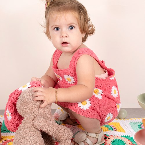 Granny Square Kinderjurkje Haakpakket Kleur 001 Maat 86-92-98-2