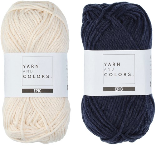 Yarn and Colors Striped Jumper Reversed Breipakket 3 M Dark Blue-2