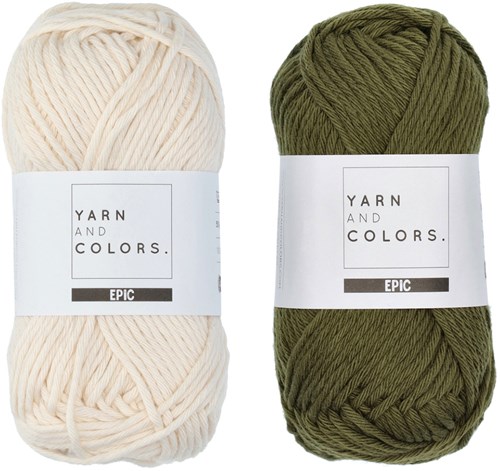 Yarn and Colors Striped Jumper Reversed Breipakket 4 S Khaki-2
