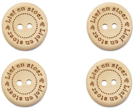 Durable Houten Knopen Lief En Stoer 20mm 4 stuks