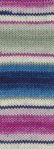 Lana Grossa Landlust Die Sockenwolle 118 Lichtgrijs/ecru/fuchsia/blauw/jeans/nachtblauw/lichtroze/lila gestreept-3