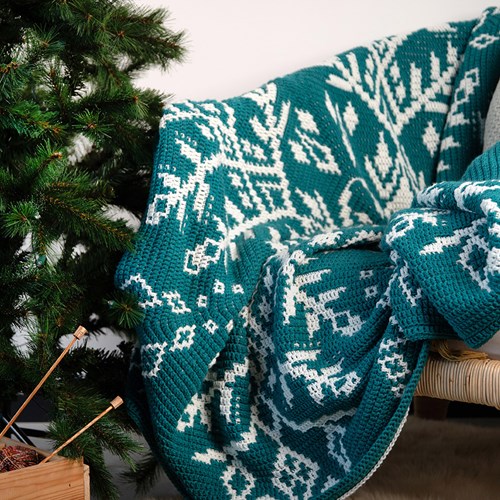 Arctic Bloom Deken Light Blue Garenpakket - Exclusief Patroon-2