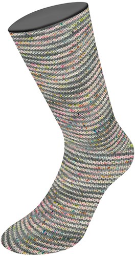 Lana Grossa Meilenweit 100 Spots 7043 Licht/Muisgrijs/Ecru/Roze/Turquoise/Roze/Geel-3
