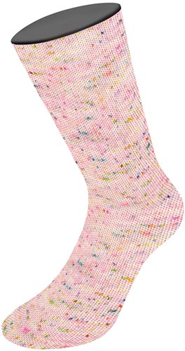 Lana Grossa Meilenweit 100 Spots 7047 Roze/Pastelroze/Crème/Turquoise/Roze/Oranje/Geel/Groen-3