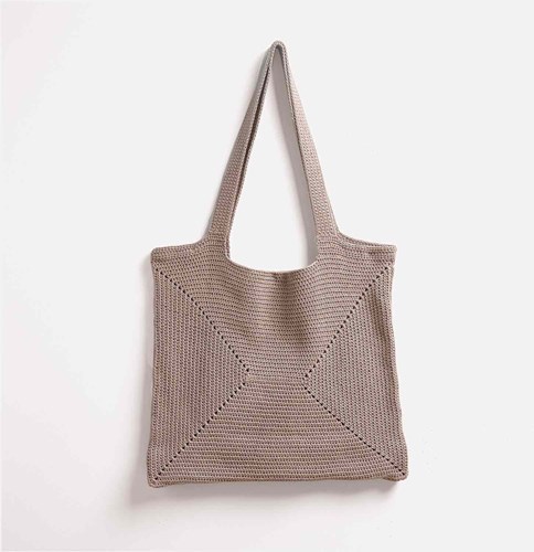 Organic Cotton Aran Tas Groot Haakpakket 01 Taupe