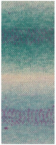 Lana Grossa Meilenweit 100 Alpaca Print 2203 Hellpetrol/Petrolgrün/Rotviolett/Graubeige/Helltürkisgrün/Türkis/Beere-2