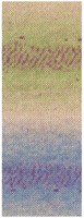 Lana Grossa Meilenweit 100 Alpaca Print 2204 Kiwi/Beere/Sandbeige/Grau-/Taubenblau/Rotviolett-2