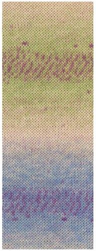 Lana Grossa Meilenweit 100 Alpaca Print 2204 Kiwi/Beere/Sandbeige/Grau-/Taubenblau/Rotviolett-2