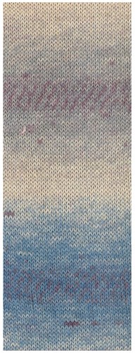 Lana Grossa Meilenweit 100 Alpaca Print 2205 Tauben-/Graublau/Graubeige/Hell-/Nebelgrau/Pflaume-2