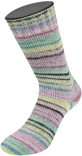 Lana Grossa Meilenweit 100 Cotone Vegano Mango 4451 Lila/groen/antraciet/citroen/turquoise/roze/roze-2