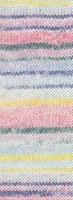 Lana Grossa Meilenweit 100 Cotone Vegano Mango 4454 Zilvergrijs/lichtgeel/paars/roze/kruidnagel/mosgroen/lichtblauw-3