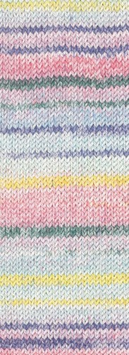 Lana Grossa Meilenweit 100 Cotone Vegano Mango 4454 Zilvergrijs/lichtgeel/paars/roze/kruidnagel/mosgroen/lichtblauw-3