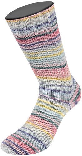 Lana Grossa Meilenweit 100 Cotone Vegano Mango 4454 Zilvergrijs/lichtgeel/paars/roze/kruidnagel/mosgroen/lichtblauw-2