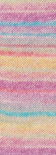 Lana Grossa Meilenweit 100 Cotone Vegano Mango 4455 Turkoois/lichtgrijs/geel/lichtbeige/fuchsia/rood/lichtrood-3