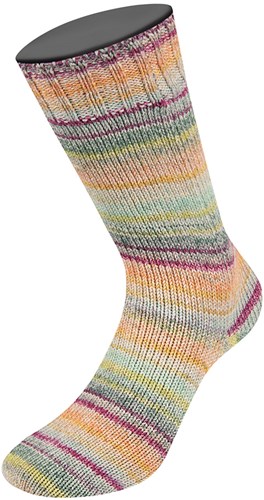 Lana Grossa Meilenweit 100 Cotone Vegano Mango 4456 Grijsgroen/naturel/lichtgroen/lichtgrijs/geel/apricot/fuchsia-2