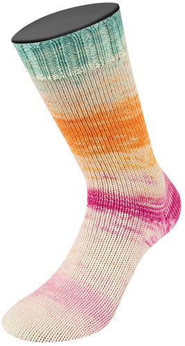 Lana Grossa Meilenweit 100 Dusk 6209 Fuchsia/roze/Crème/citrusgeel/turquoise/oranje-2