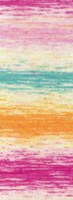 Lana Grossa Meilenweit 100 Dusk 6209 Fuchsia/roze/Crème/citrusgeel/turquoise/oranje-3