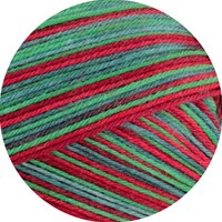 Lana Grossa Meilenweit 100 Merino Christmas 6790 Lichtrood/rood/groen/lichtgroen-2