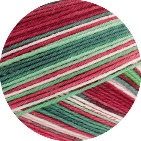 Lana Grossa Meilenweit 100 Merino Christmas 6792 Lichtrood/rood/donker/medium/lichtgroen/wit-2