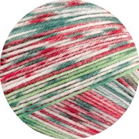 Lana Grossa Meilenweit 100 Merino Christmas 6793 Lichtrood/oranje/wit/licht/donkergroen-2
