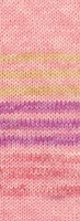 Lana Grossa Meilenweit 100 Merino Extrafine Luna 4117 Roze/mosterdgeel/fuchsia/erica-3