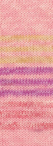 Lana Grossa Meilenweit 100 Merino Extrafine Luna 4117 Roze/mosterdgeel/fuchsia/erica-3