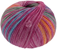 Lana Grossa Meilenweit 100 Merino Extrafine Luna 4119 Fuchsia/Turquoise/Jade/Oranje