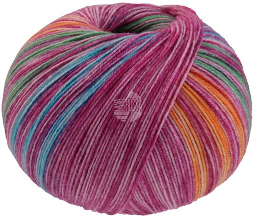 Lana Grossa Meilenweit 100 Merino Extrafine Luna 4119 Fuchsia/Turquoise/Jade/Oranje