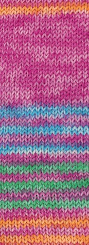 Lana Grossa Meilenweit 100 Merino Extrafine Luna 4119 Fuchsia/Turquoise/Jade/Oranje-3