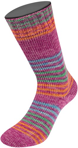 Lana Grossa Meilenweit 100 Merino Extrafine Luna 4119 Fuchsia/Turquoise/Jade/Oranje-2