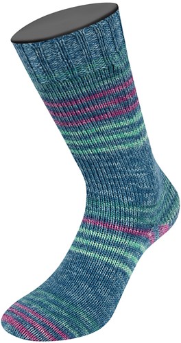 Lana Grossa Meilenweit 100 Merino Extrafine Luna 4120 Petrolblauw/zeegroen/fuchsia/blauwgrijs-2
