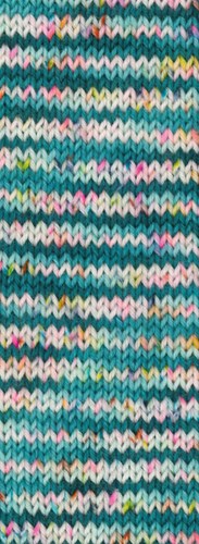 Lana Grossa Meilenweit 100 spots 7041 licht/donker petrol/wit/roze/geel/violet-2