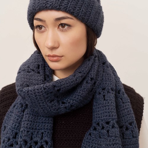 Essentials Super Aran Sjaal Haakpakket 012 Navy Blue-2