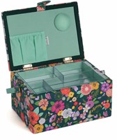 Naaimand Medium Embroidered Floral Garden Teal-3