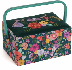 Naaimand Medium Embroidered Floral Garden Teal