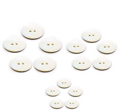 PPY Knopenset 5 Stuks Natuurparelmoer 14, 18 en 22 mm