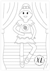 Kleurplaat Wolplein XL Knuffelpop - Ballerina Sofie