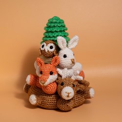YarnZoo Bosdieren Stapeltoren Garen en Haakpakket