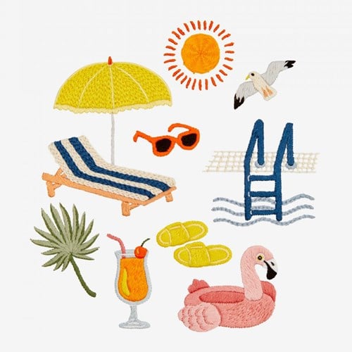 Borduurpatroon Day at the Pool
