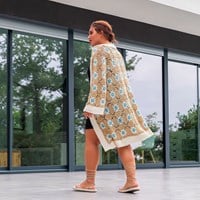 Panama Granny Square Lang Vest Haakpatroon-3