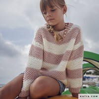 Easy Knit Cotton Meisjes Strepentrui Breipakket 104