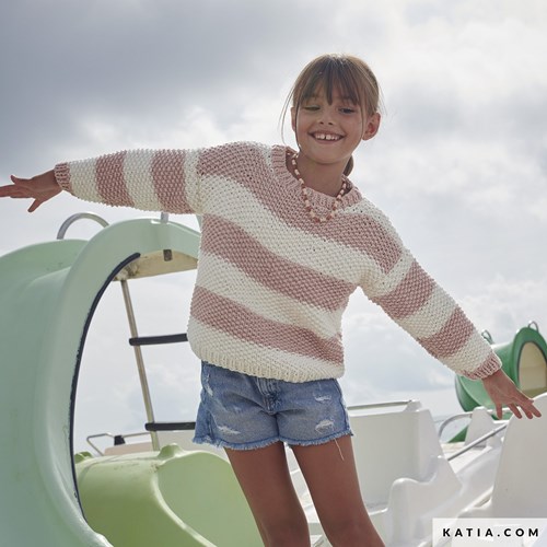 easy knit cotton meisjes strepentrui