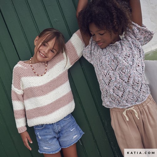 easy knit cotton meisjes strepentrui