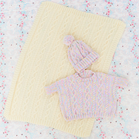 Breipatroon Stylecraft Sweet Dreams Baby Poncho, Blanket & Hat-2