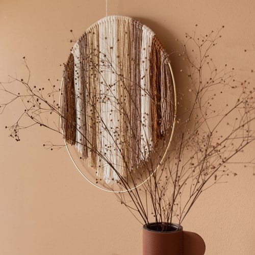 Yarn and Colors Rainbow in a Hoop Wall Hanging 002 Cream Macramé Pakket-2