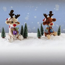 Kerstknuffel Roxy en Robbie Chunky Chenille Garen en Haakpakket