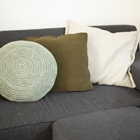 Acrylic Ribbon Rond Kussen Haakpakket 1 Misty green-2